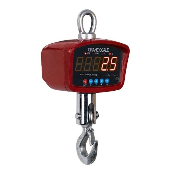 Optima Scales Optima Scales OP-924A-2000 General Purpose Crane Scale - 2000 lbs x 1 lb. LED Display OP-924A-2000 - main